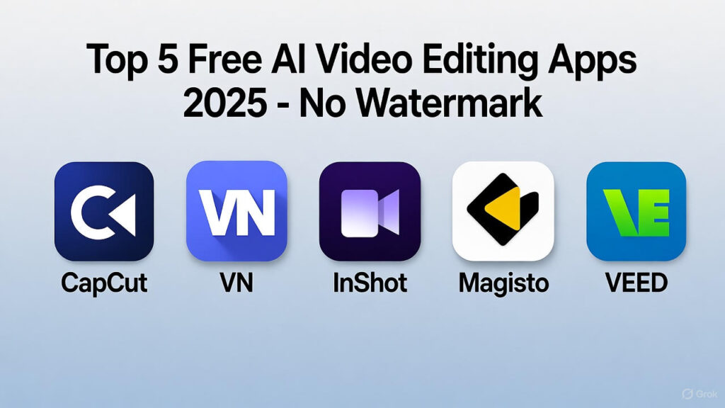 Top 5 Free Ai Video Editing Apps 2025 (Android & Iphone – No Watermark, 100% Auto-Edit)